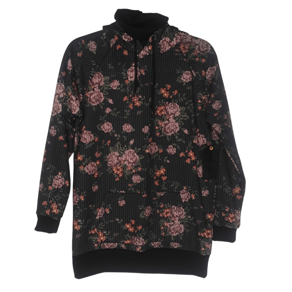 ARSNL Men's Ninja Floral Print Scarf Pullover Hooded Sweater XSmall NWT